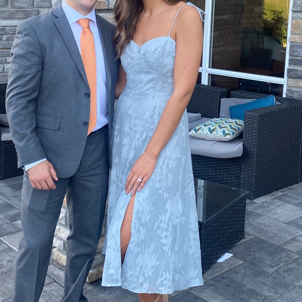 LULUS powder blue midi dress